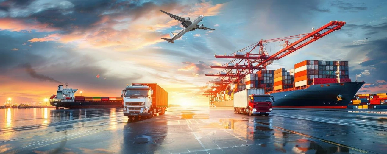 Großer Umzugs-Lkw auf einer europäischen Autobahn im Abendlicht